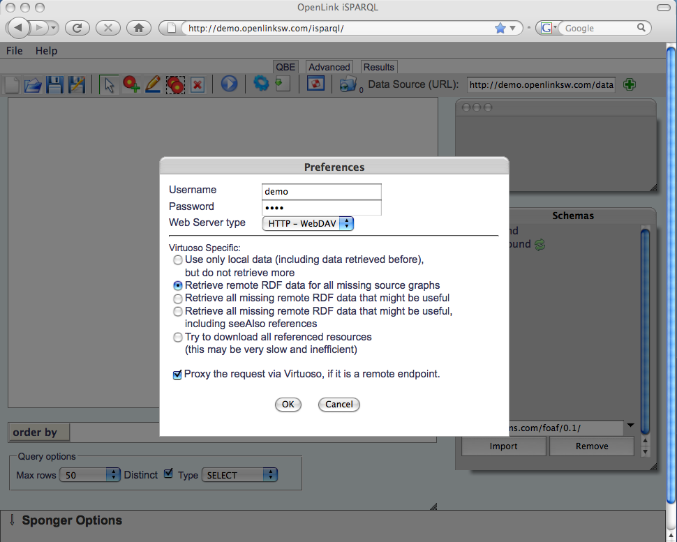 iSPARQL sponging options