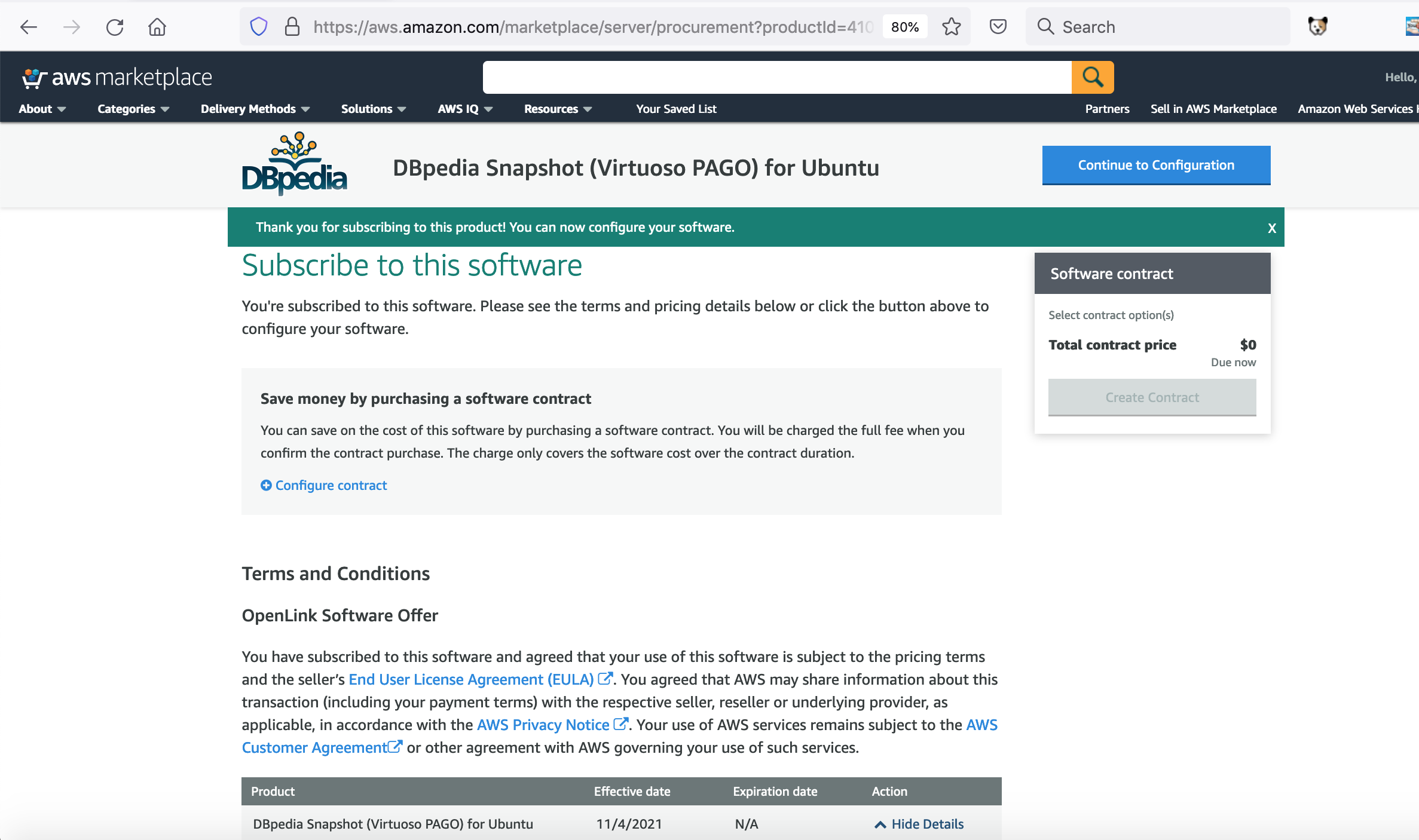 AWS Marketplace DBpedia Live (Virtuoso PAGO)